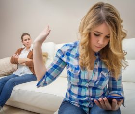 Mother and daughter disagreement Stock Photo