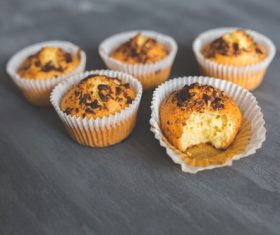 Muffins with chocolate Stock Photo