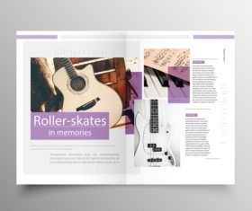Music brochure template purple styles vector 02