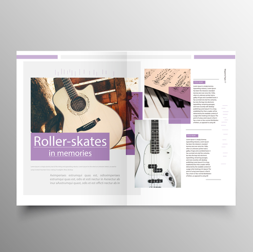 Music brochure template purple styles vector 02