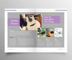 Music brochure template purple styles vector 04