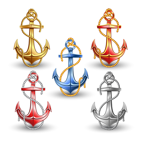 Nautical Anchor illustration design vector 01