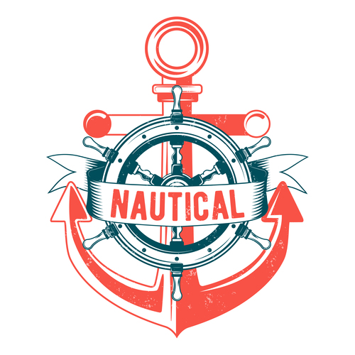 Nautical Anchor illustration design vector 05
