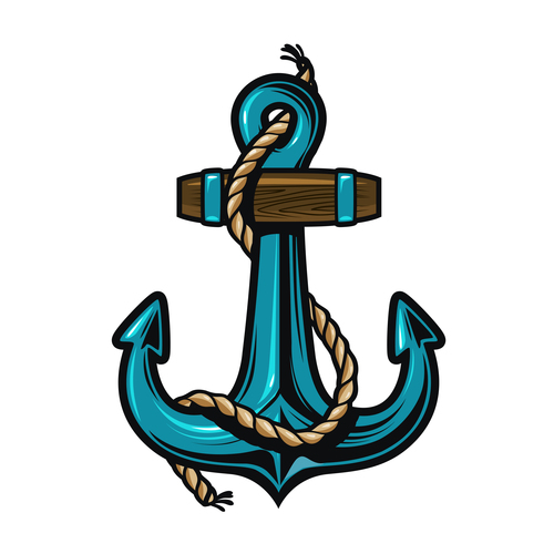 Nautical Anchor illustration design vector 06