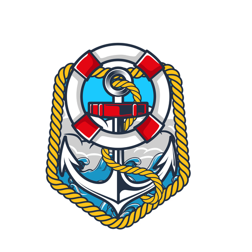 Nautical Anchor illustration design vector 09