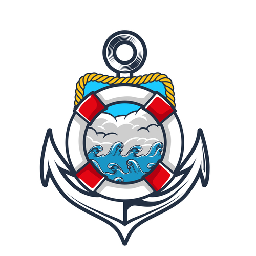 Nautical Anchor illustration design vector 10 free download