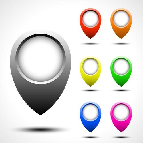 Navigation maps positioning icons vector set 02