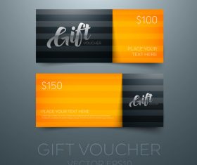 Orange gift vouchers template vector 02
