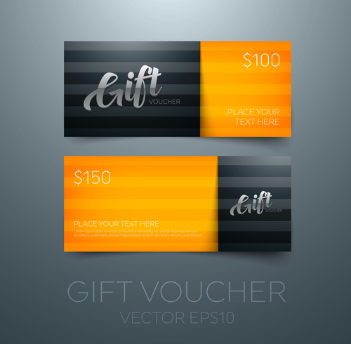 Orange gift vouchers template vector 02