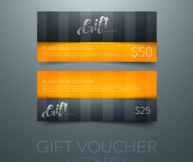 Orange gift vouchers template vector 03