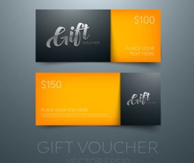 Orange gift vouchers template vector 04