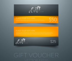 Orange gift vouchers template vector 05