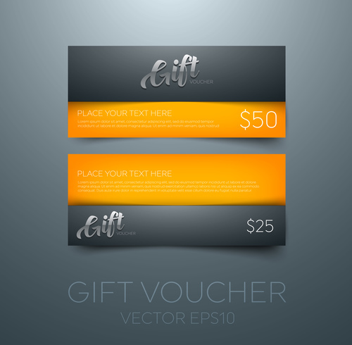 Orange gift vouchers template vector 05