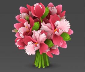 Orchid bouquet vector