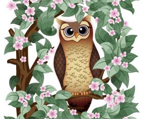 Owl illustration vector material