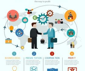 Partner ship infographic template vector