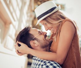 Passionate hugging couple Stock Photo