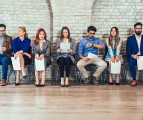 People waiting for a job interview Stock Photo