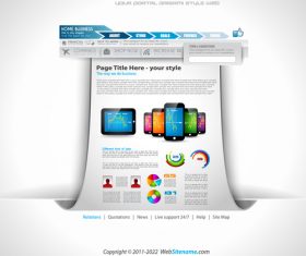Phone website template vector