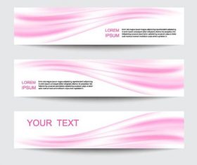 Pink abstract banners vectors 01