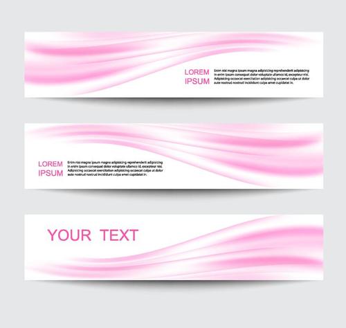 Pink abstract banners vectors 01