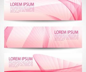 Pink abstract banners vectors 02
