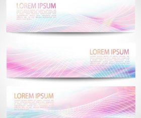 Pink abstract banners vectors 03