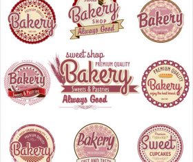 Dark vintage bakery labels vector free download