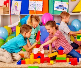 Playing with the building blocks Stock Photo 01