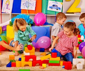 Playing with the building blocks Stock Photo 03