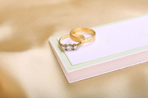 Pretty wedding ring Stock Photo