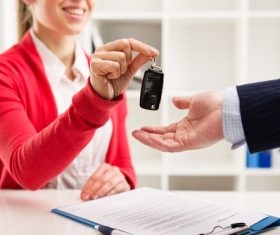 Purchase new car delivery car key Stock Photo 01