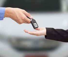 Purchase new car delivery car key Stock Photo 02