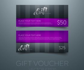 Purple gift vouchers template vector 03