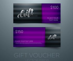 Purple gift vouchers template vector 04