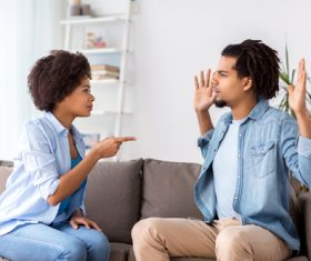 Quarreling couple Stock Photo 02