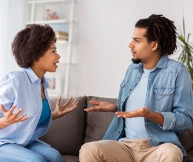 Quarreling couple Stock Photo 06