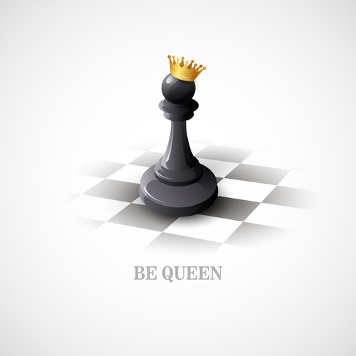Queen figure chess vector