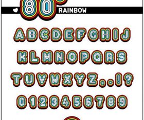 Rainbow alphaber vector