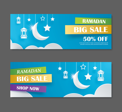 Ramadan big sale banner design vector 02