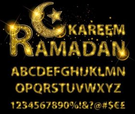 Ramadan kareen number with alphabet vectors