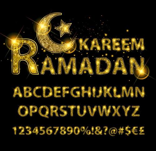 Ramadan kareen number with alphabet vectors