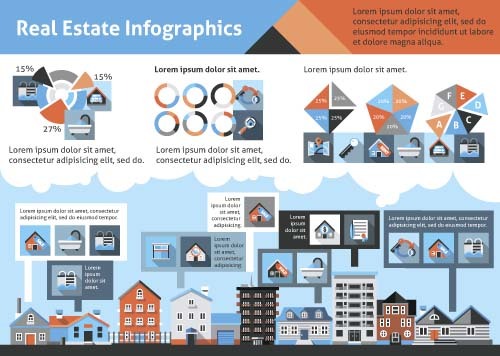 Real estate infographic template vector