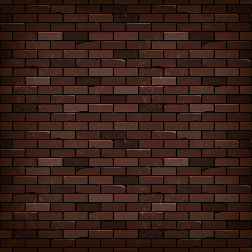 Realistic brick wall background vectors
