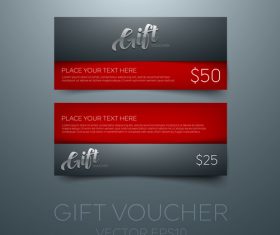 Red gift vouchers template vector 01