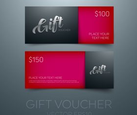 Golden bows with gift voucher template vector free download