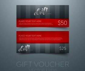 Red gift vouchers template vector 03