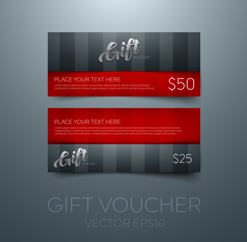 Red gift vouchers template vector 03