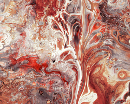 Red liquid Marbling Painting Stock Photo 02