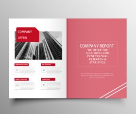 Red styles business brochure template vector 06